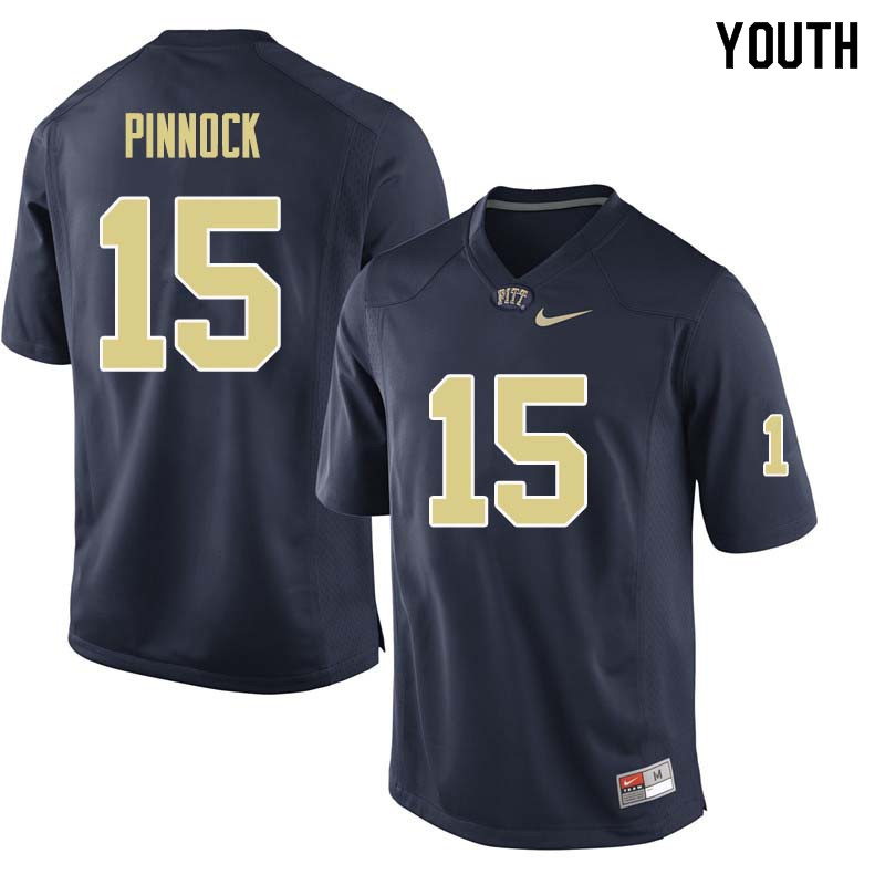 Youth #15 Jason Pinnock Pittsburgh Panthers College Football Jerseys Sale-Navy